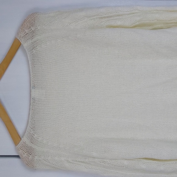 J Crew  Cream cable knit  Sweater Mohair/Wool Neutral Organic  Sz.L - Picture 5 of 8